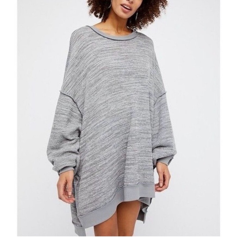 Free people We The Free the North Shore thermal tunic top dress, Heather Gray